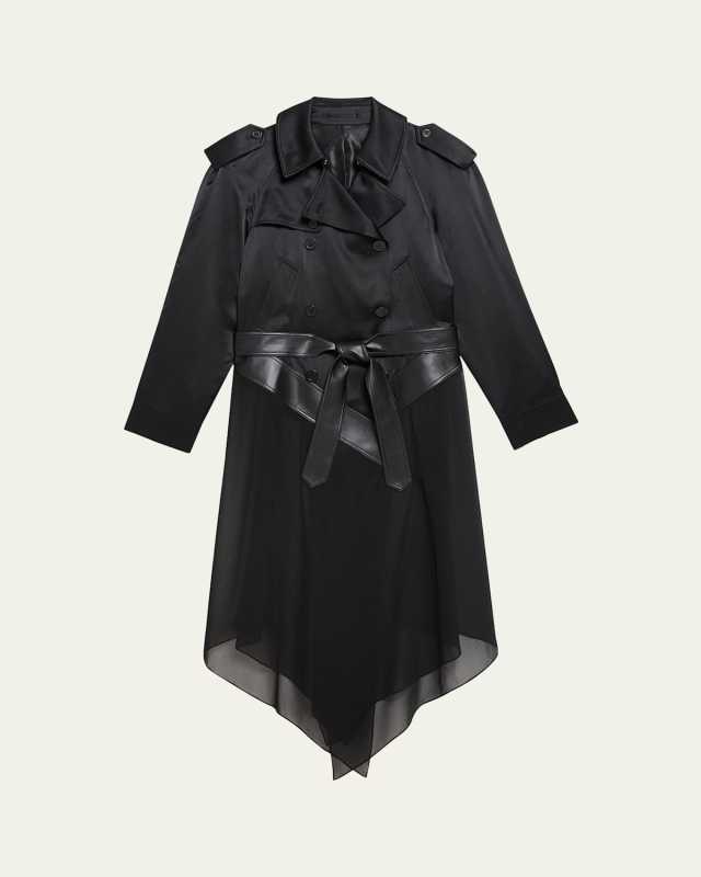 Belted Scarf Trench Coat